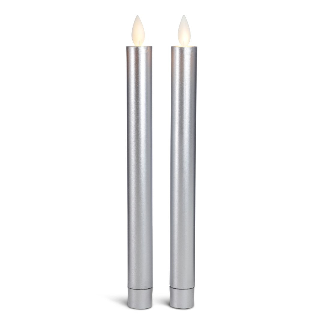 2 Stk. LED-Tafelkerzen mit beweglicher Flamme
