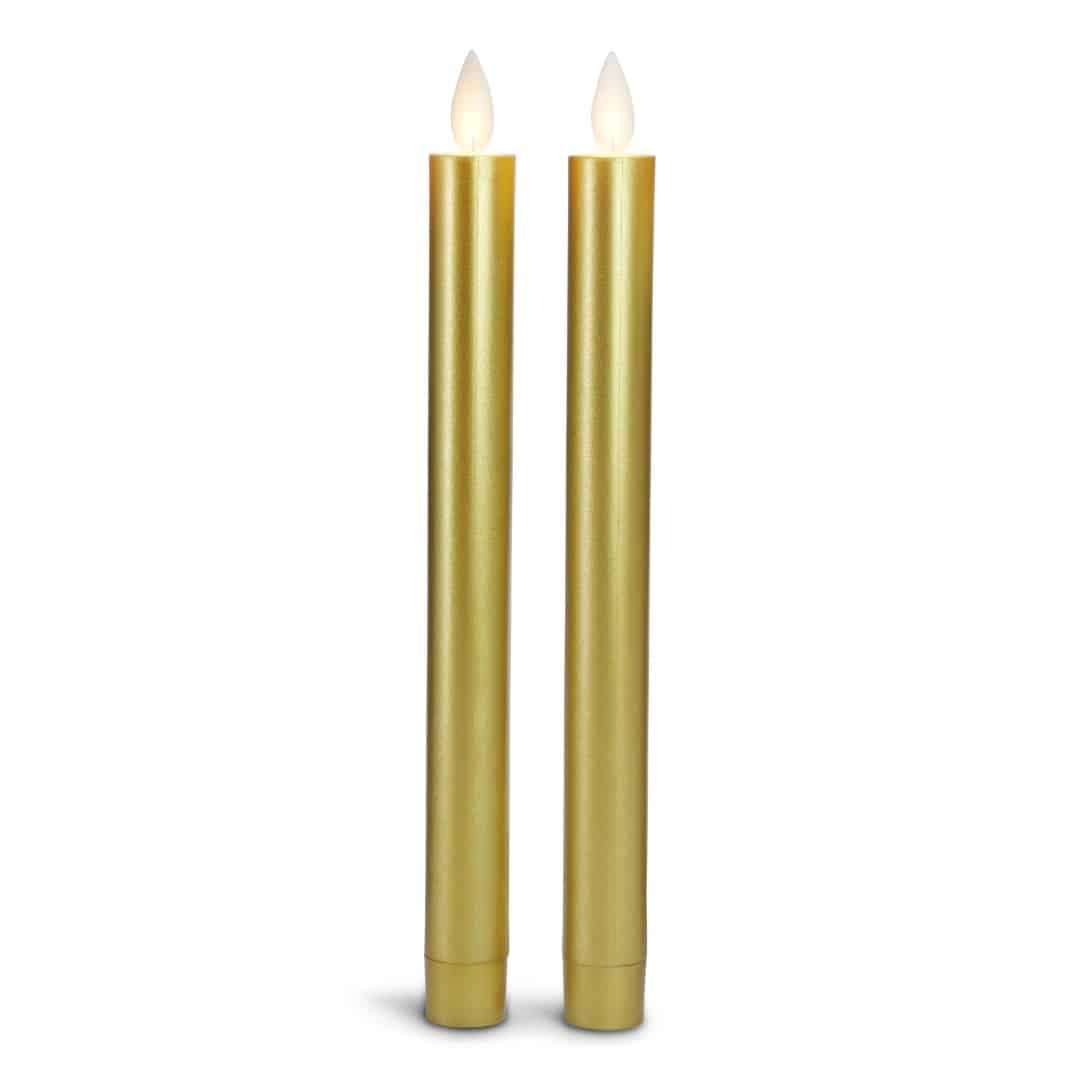2 Stk. LED-Tafelkerzen mit beweglicher Flamme