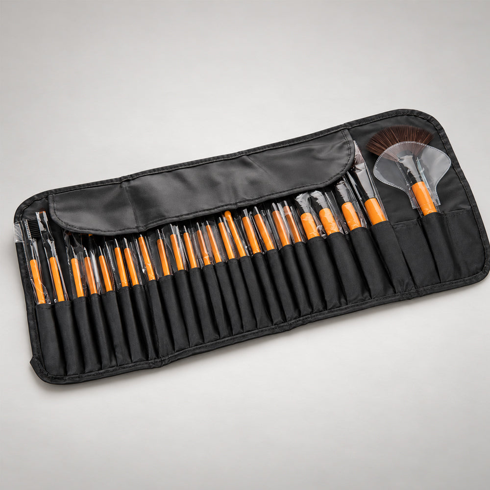 Make-up-Pinselset mit 24 Teilen und faltbarem Etui