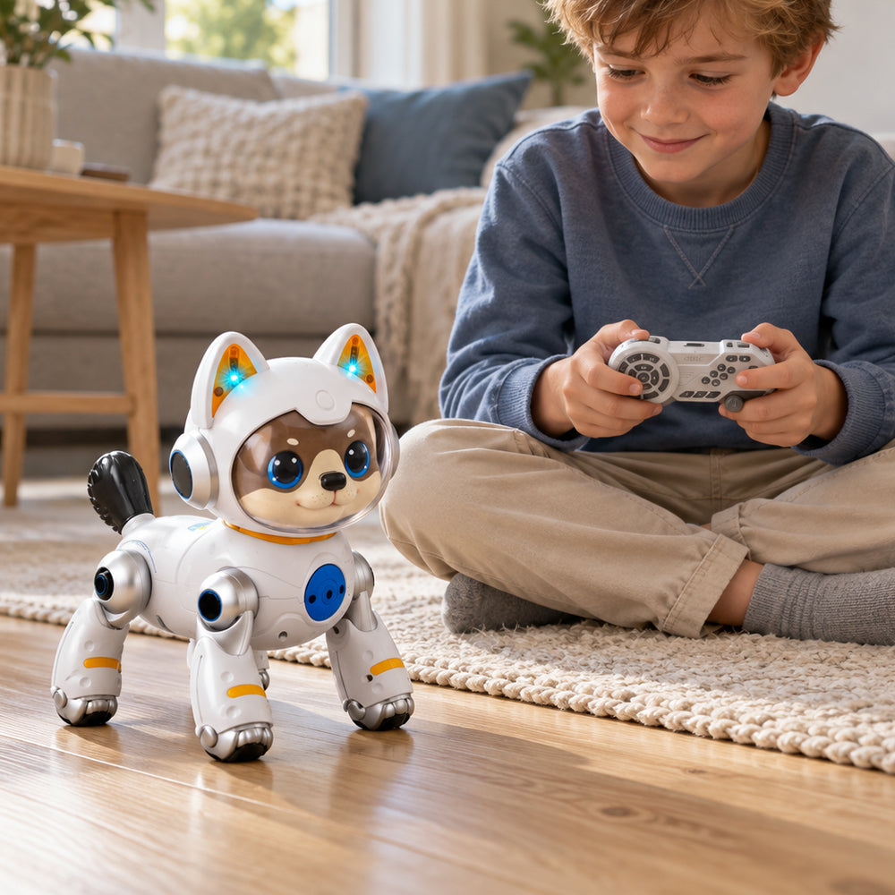 Ferngesteuerter Roboterhund mit Licht, Musik und lustigen Tricks