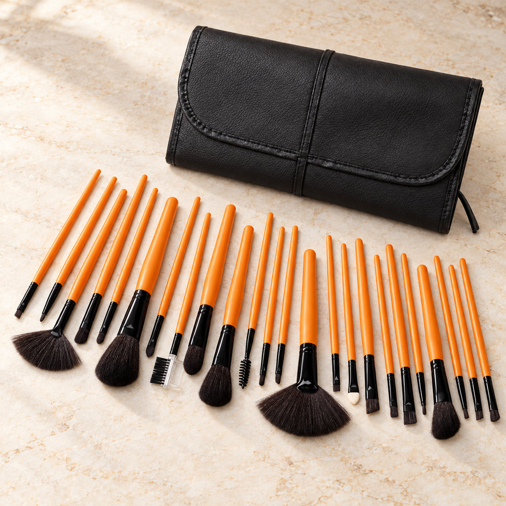 Make-up-Pinselset mit 24 Teilen und faltbarem Etui