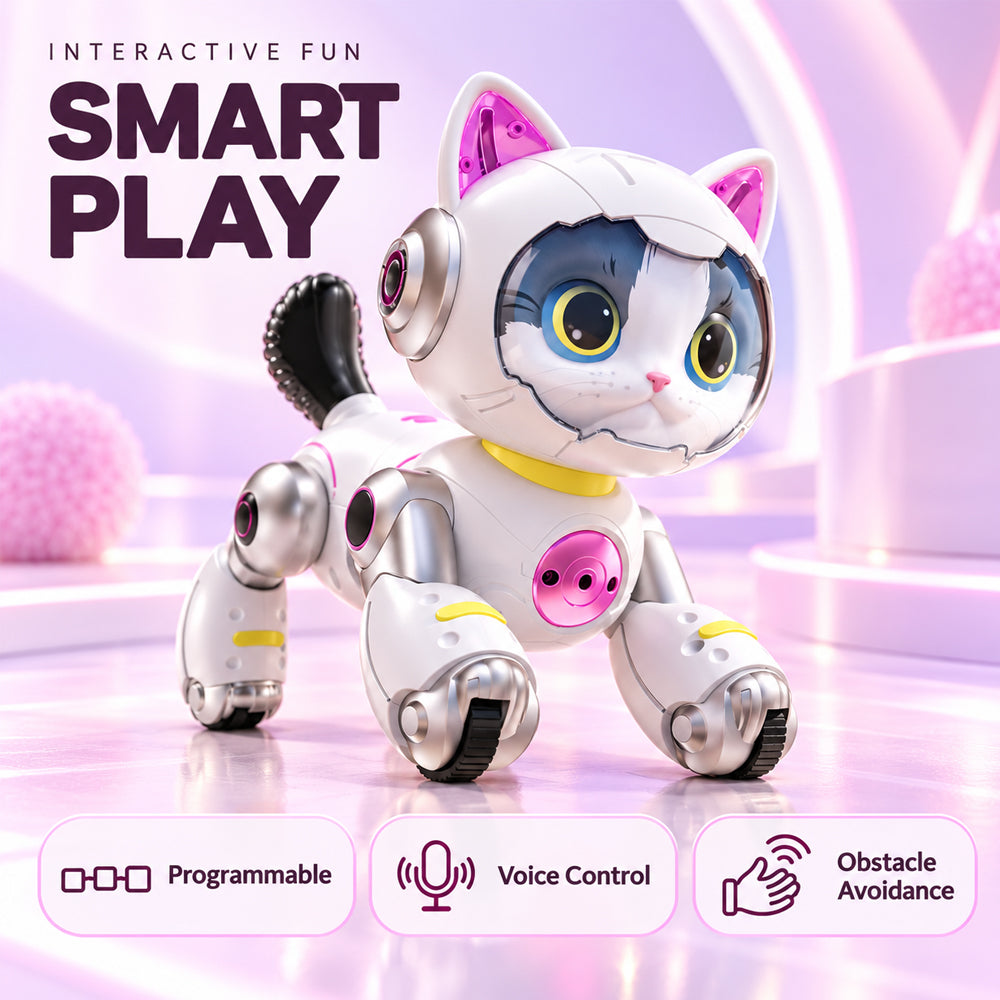 Ferngesteuerte Roboterkatze mit Licht, Musik und lustigen Tricks