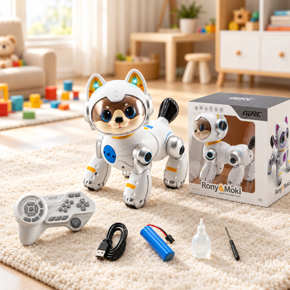 Ferngesteuerter Roboterhund mit Licht, Musik und lustigen Tricks