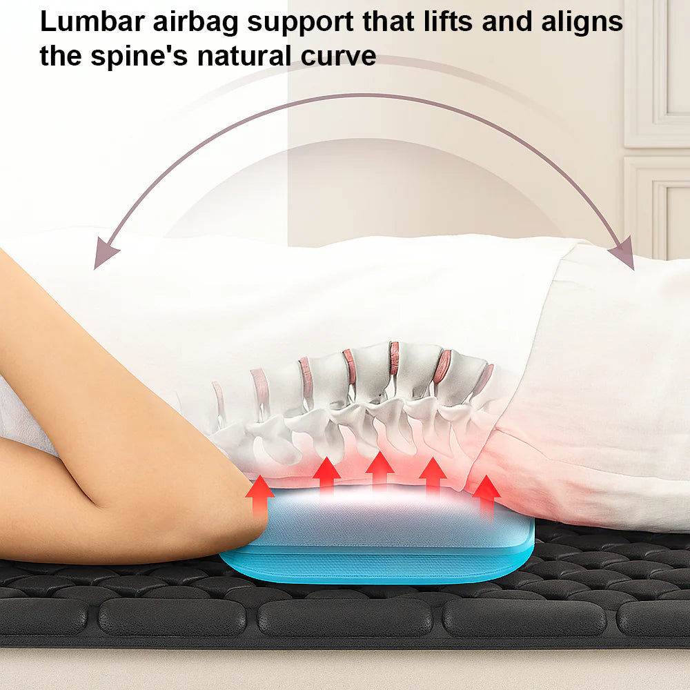 Elektrische Massagematte (schwarz) mit 10 Zonen – totale Entspannung von Nacken bis Füßen