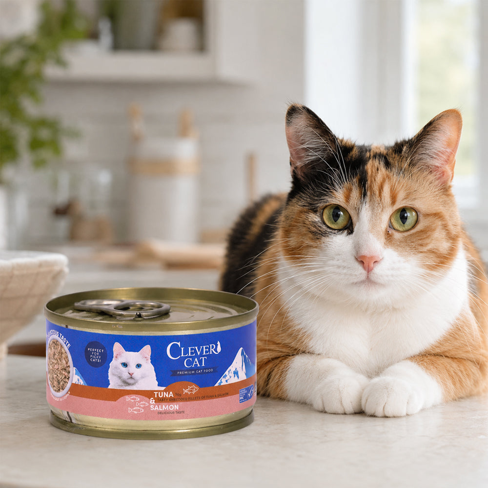 Katzen-Nassfutter mit Thunfisch und Lachs in Brühe – 70 g