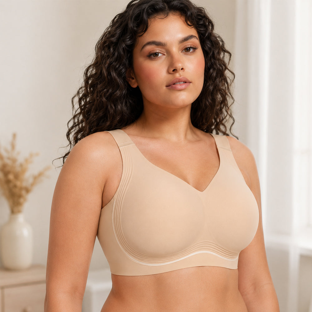 Nahtloser Soft-Support-BH, 3er-Pack – ohne Bügel, Schwarz, Weiß und Beige