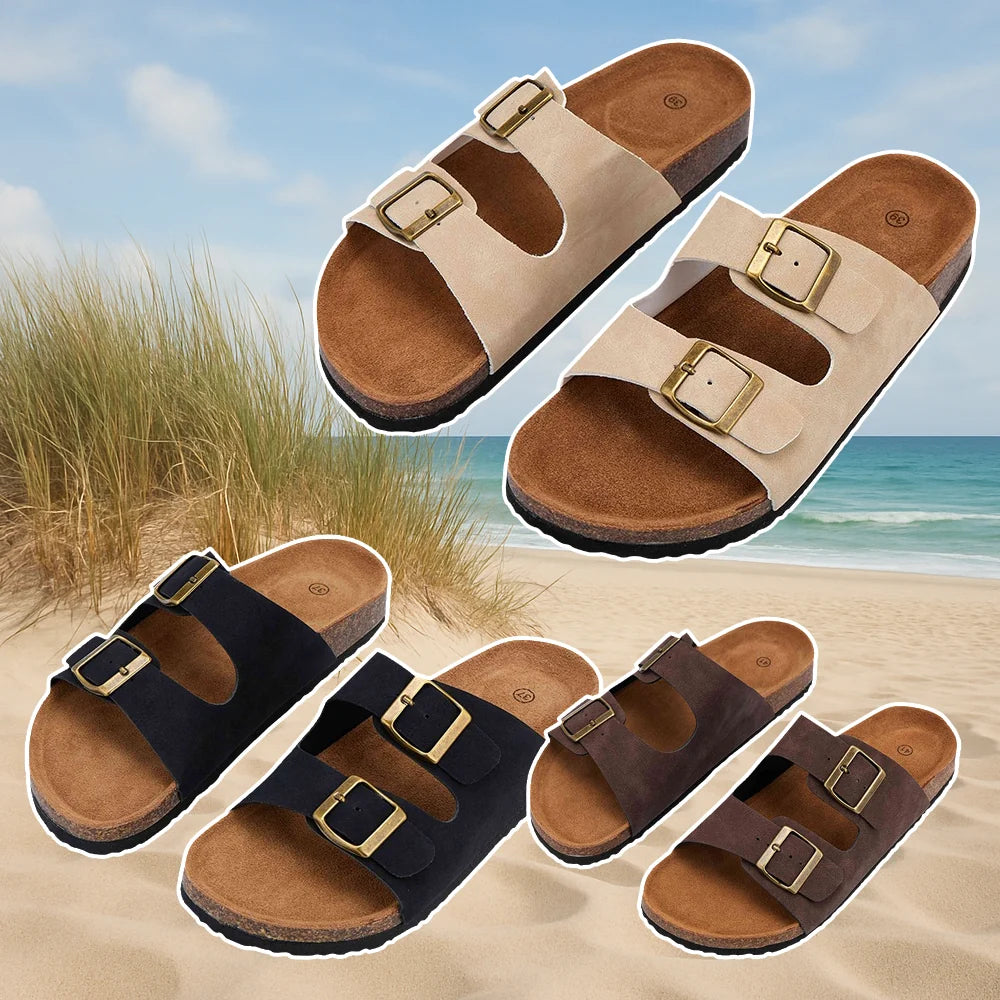 Klassische Riemensandalen – Schwarz, Braun oder Beige