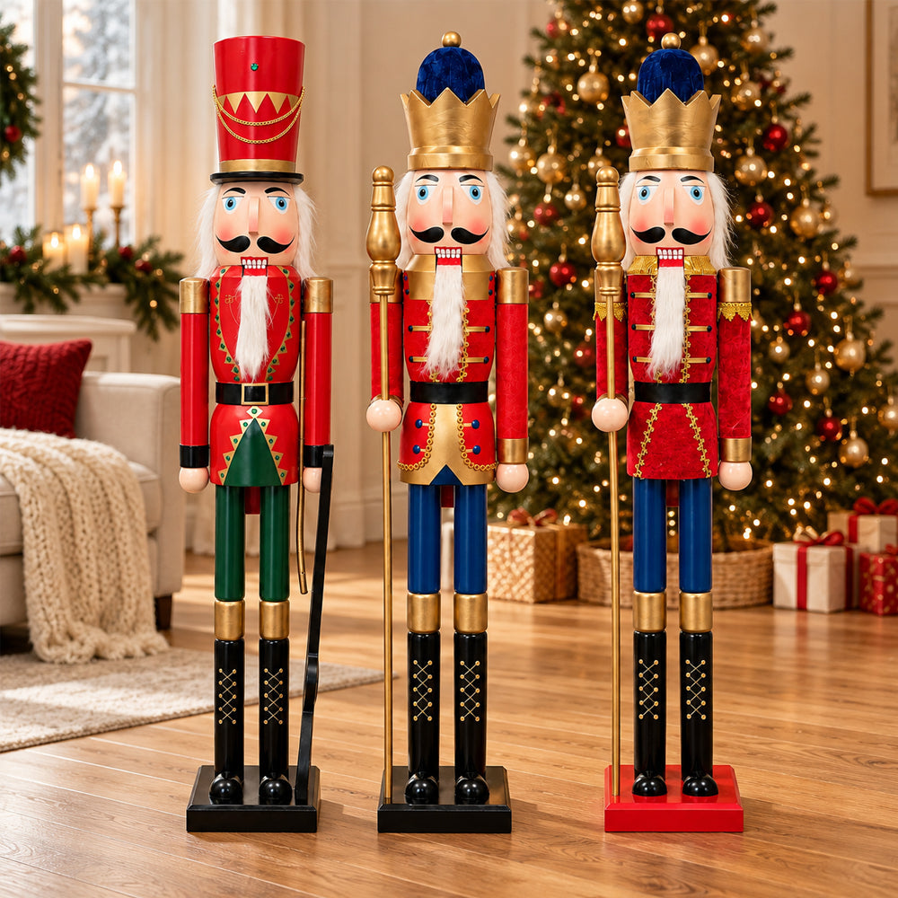 Nussknackerfiguren aus Holz - 148 cm - 3 verschiedene Figuren -
