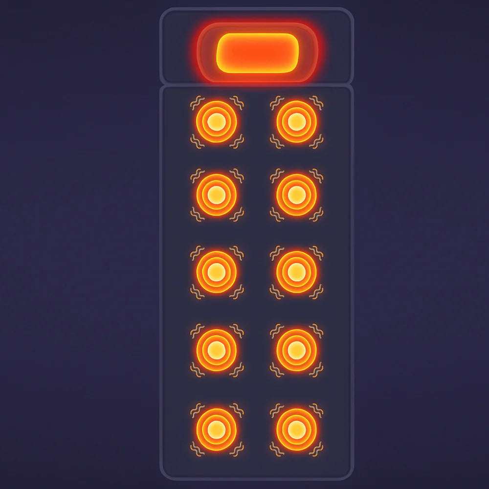 Elektrische Massagematte (schwarz) mit 10 Zonen – totale Entspannung von Nacken bis Füßen