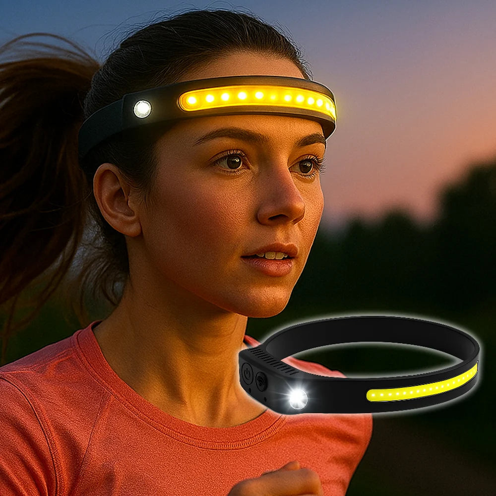 Stirnlampe mit COB-Licht – 330 Lumen, wasserabweisend – 5 Leuchtmodi