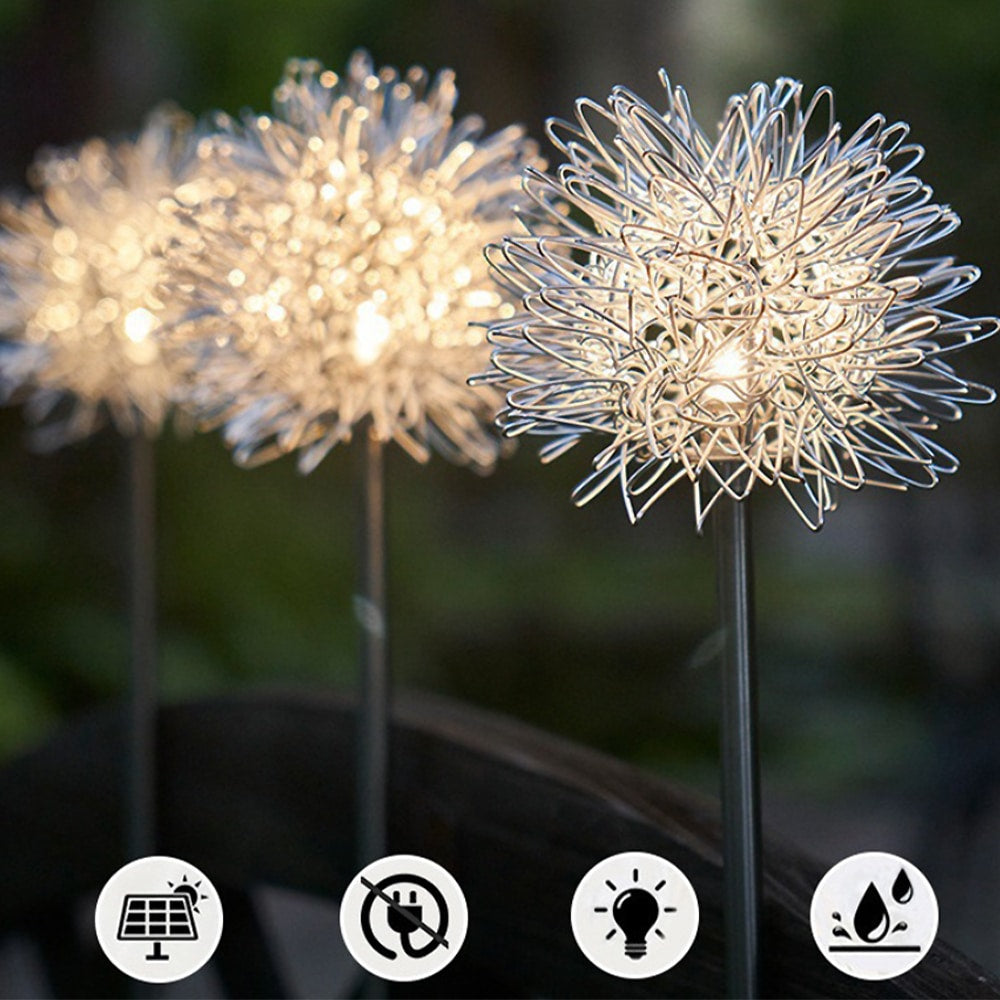 Solar LED Gartenlampe ( 2 Stück) Löwenzahn-Design mit Spieß