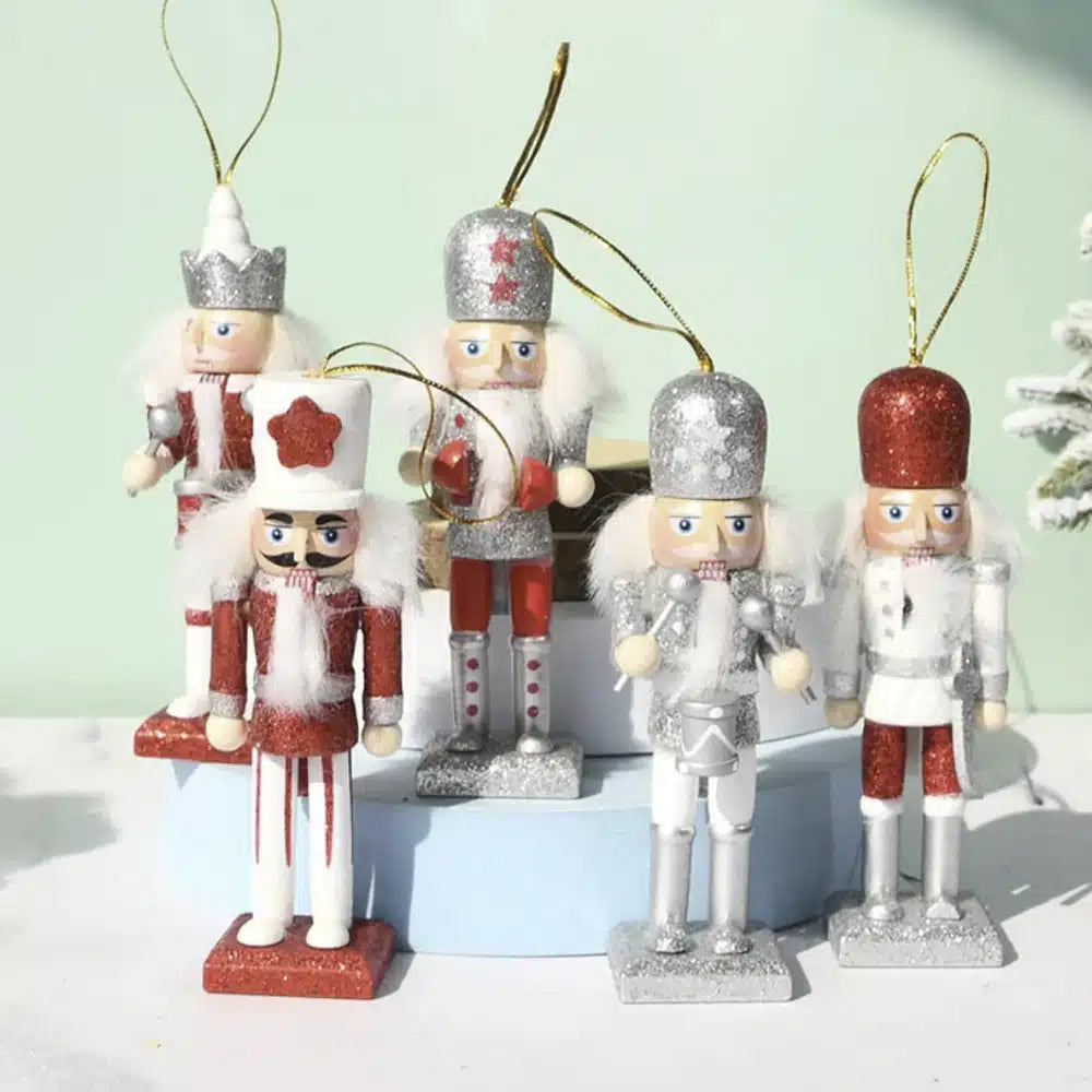 Nussknacker-Figuren aus Holz – 12,5 cm, Set mit 5 Figuren –