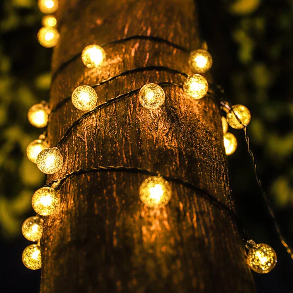 Solar-Lichterkette mit Kugelleuchten - 5M-20 LED / 7M-50 LED / 12M-100 LED