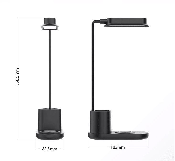 LED-Tischleuchte mit Dimmer &amp; kabellosem Ladegerät für Smartphones (3-in-1)
