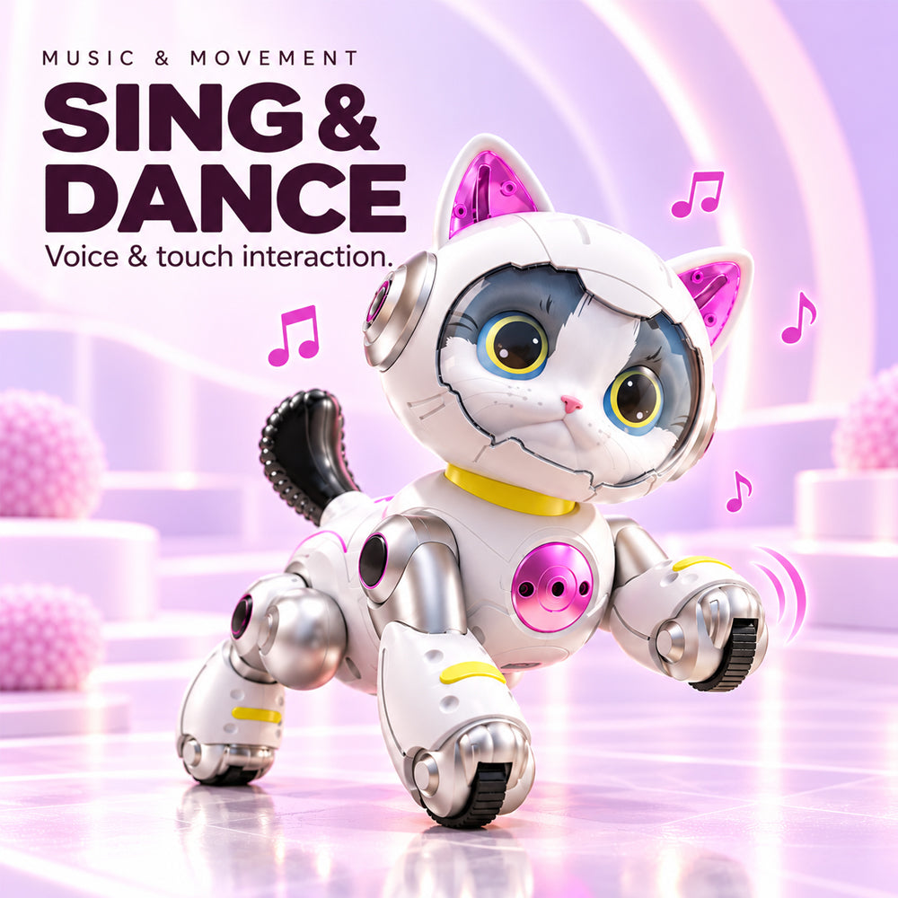 Ferngesteuerte Roboterkatze mit Licht, Musik und lustigen Tricks