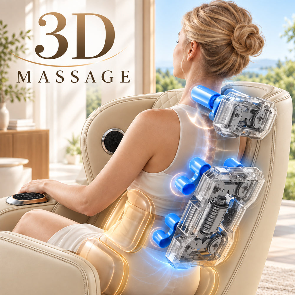 3D-Massagesessel – Zero Gravity und Wärmetherapie – Modell 988C6 Beige