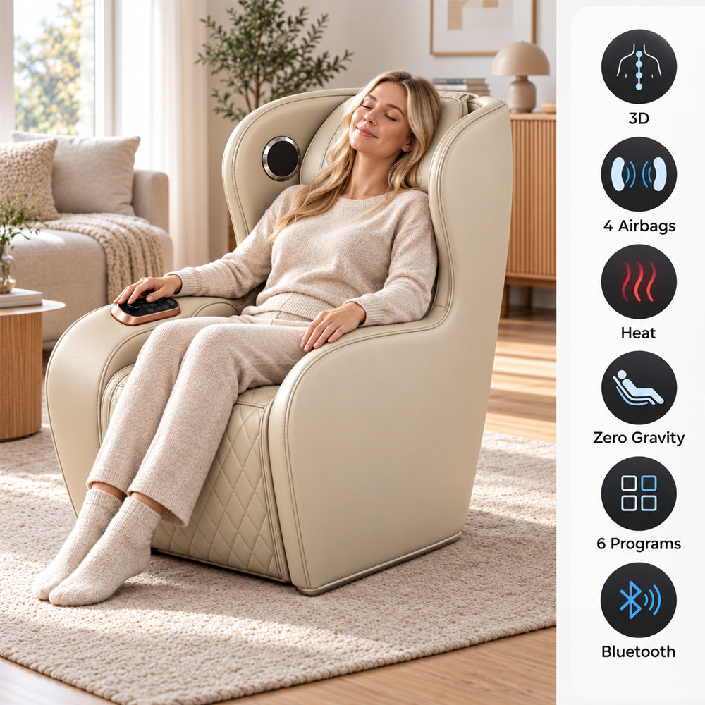 3D-Massagesessel – Zero Gravity und Wärmetherapie – Modell 988C6 Beige