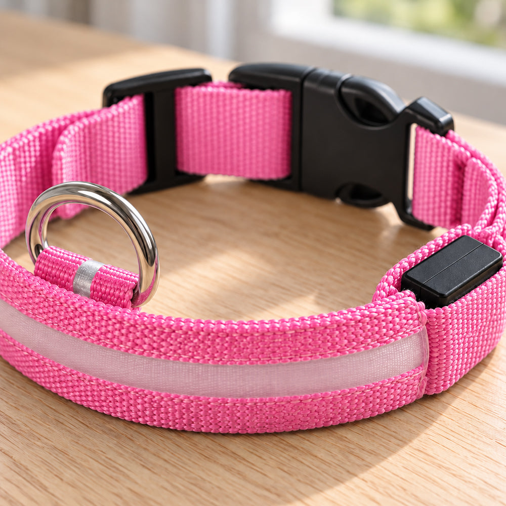 Hundehalsband mit LED-Licht – besser sichtbar beim Spaziergang