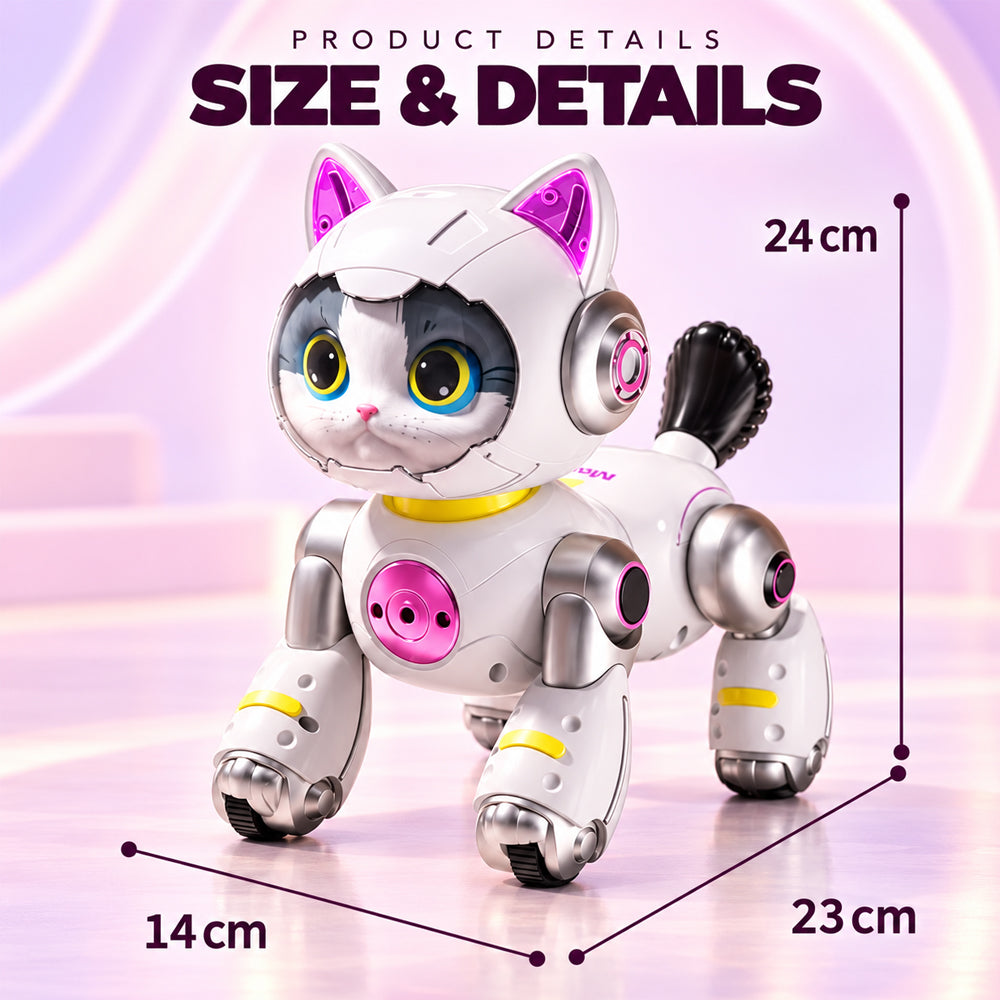 Ferngesteuerte Roboterkatze mit Licht, Musik und lustigen Tricks