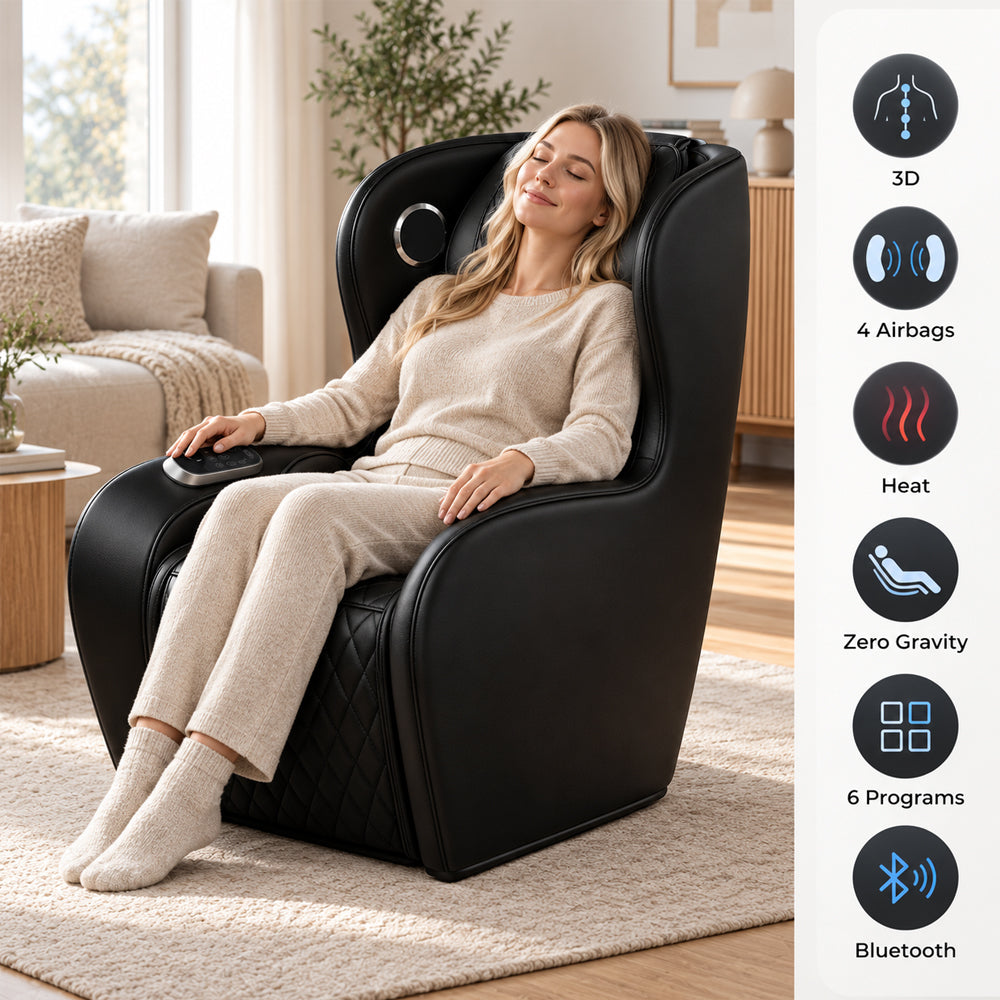 3D-Massagesessel – Zero Gravity und Wärmefunktion – Modell 988C6, Schwarz