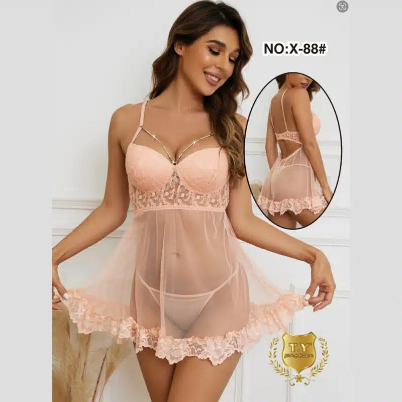 Elegante Lingerie-Kleid - Sinnliches Blush