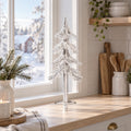 Eleganter Glas-Weihnachtsbaum 22 cm mit Schnee – Transparente Weihnachtsdekoration