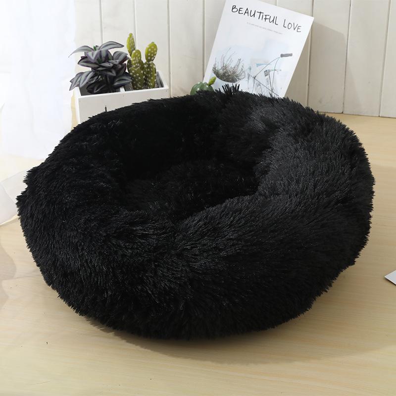 Weiches und beruhigendes Donut-Katzenkissen (schwarz, beige, grau oder rosa)