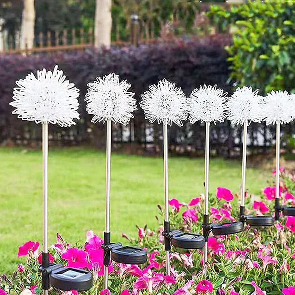Solar LED Gartenlampe ( 2 Stück) Löwenzahn-Design mit Spieß