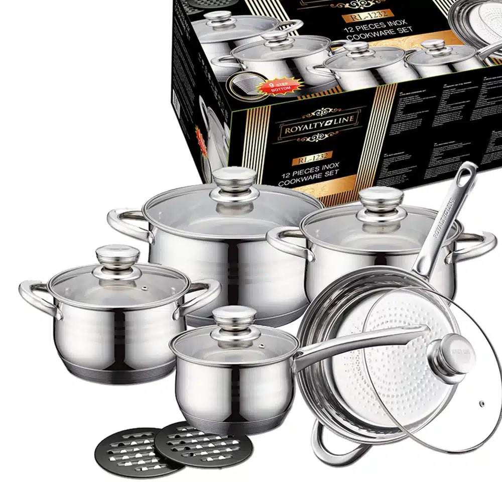 Royalty Line Topfset aus Edelstahl (12 Teile)