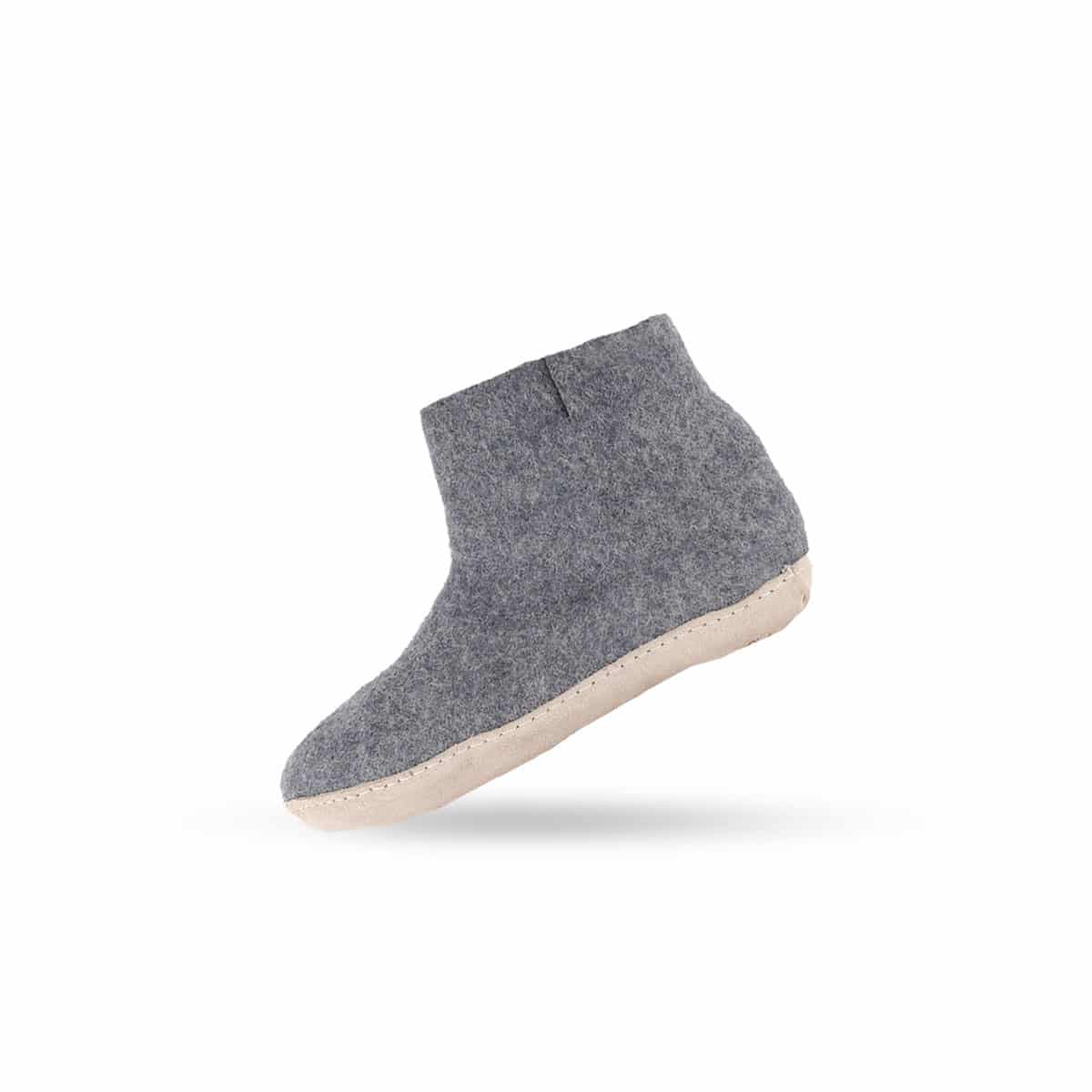 Stiefel aus Wolle (100% reine Wolle) - Modell Denim mit Ledersohle