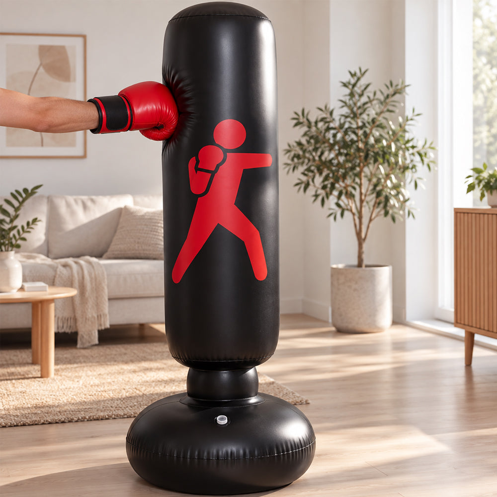 Aufblasbarer Standboxsack 160 cm – Rot, Gelb oder Schwarz