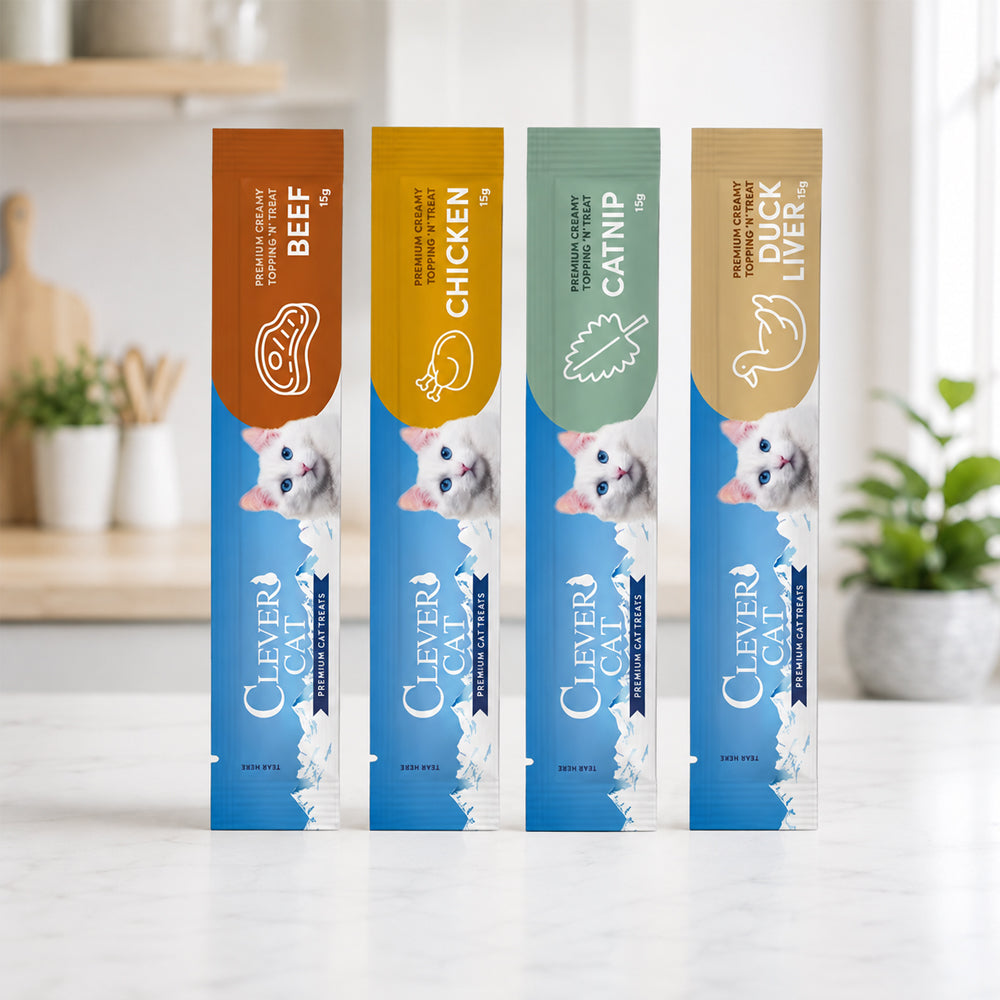 Clever Cat Creamy Treats – 4 Geschmacksrichtungen im Mixpaket