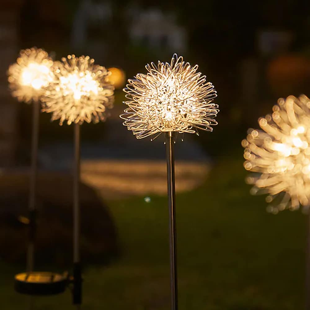 Solar LED Gartenlampe ( 2 Stück) Löwenzahn-Design mit Spieß