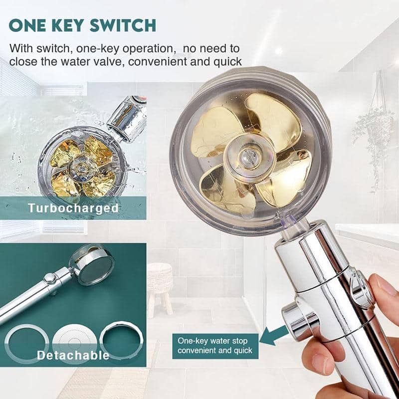 Duschkopf mit Hochdruck - verstellbares 360° drehbares Design - bis zu 40 % Wasserersparnis