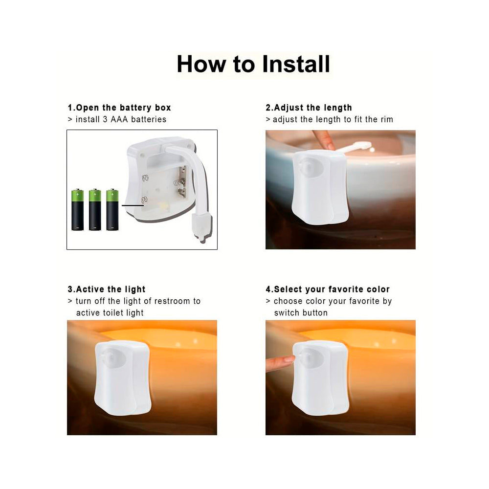 Toiletten-LED-Licht (8 verschiedene Farben)