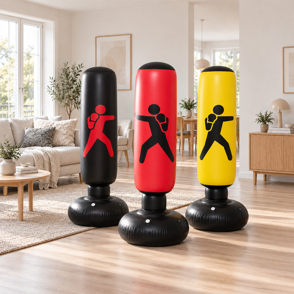 Aufblasbarer Standboxsack 160 cm – Rot, Gelb oder Schwarz