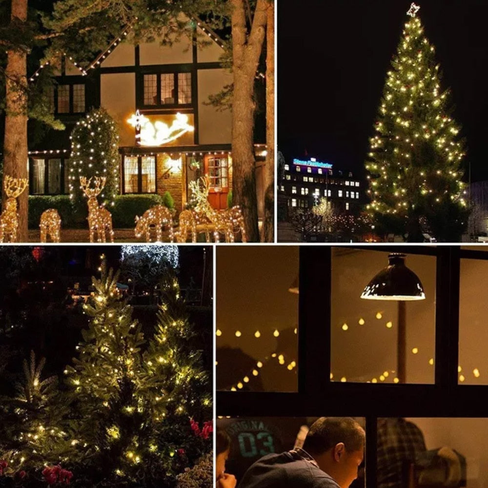 Solar-Lichterkette mit Kugelleuchten - 5M-20 LED / 7M-50 LED / 12M-100 LED