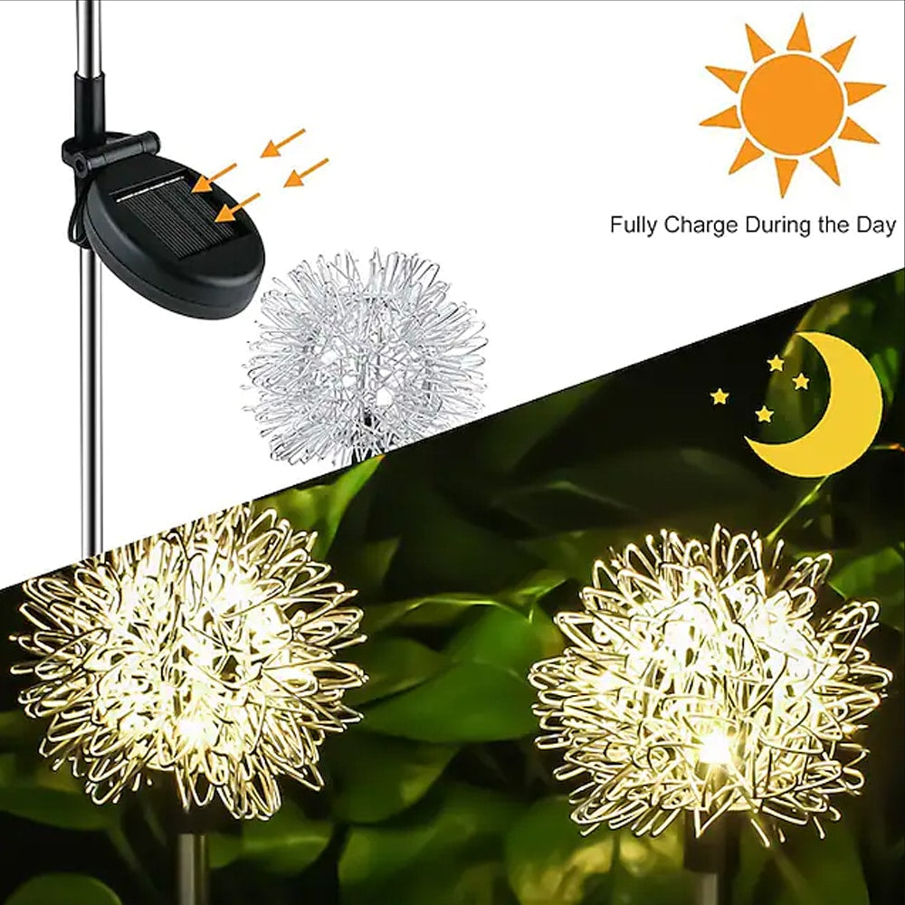 Solar LED Gartenlampe ( 2 Stück) Löwenzahn-Design mit Spieß