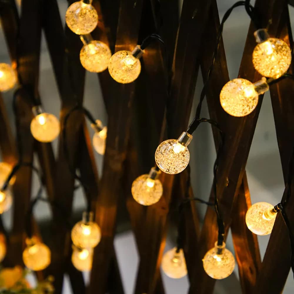 Solar-Lichterkette mit Kugelleuchten - 5M-20 LED / 7M-50 LED / 12M-100 LED