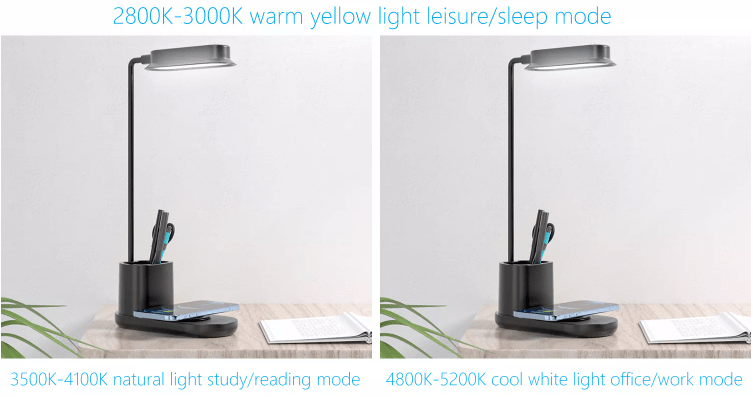 LED-Tischleuchte mit Dimmer &amp; kabellosem Ladegerät für Smartphones (3-in-1)