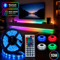LED-Streifen-Lichterkette 10 Meter mit Bluetooth, Musiksensor und Fernbedienung