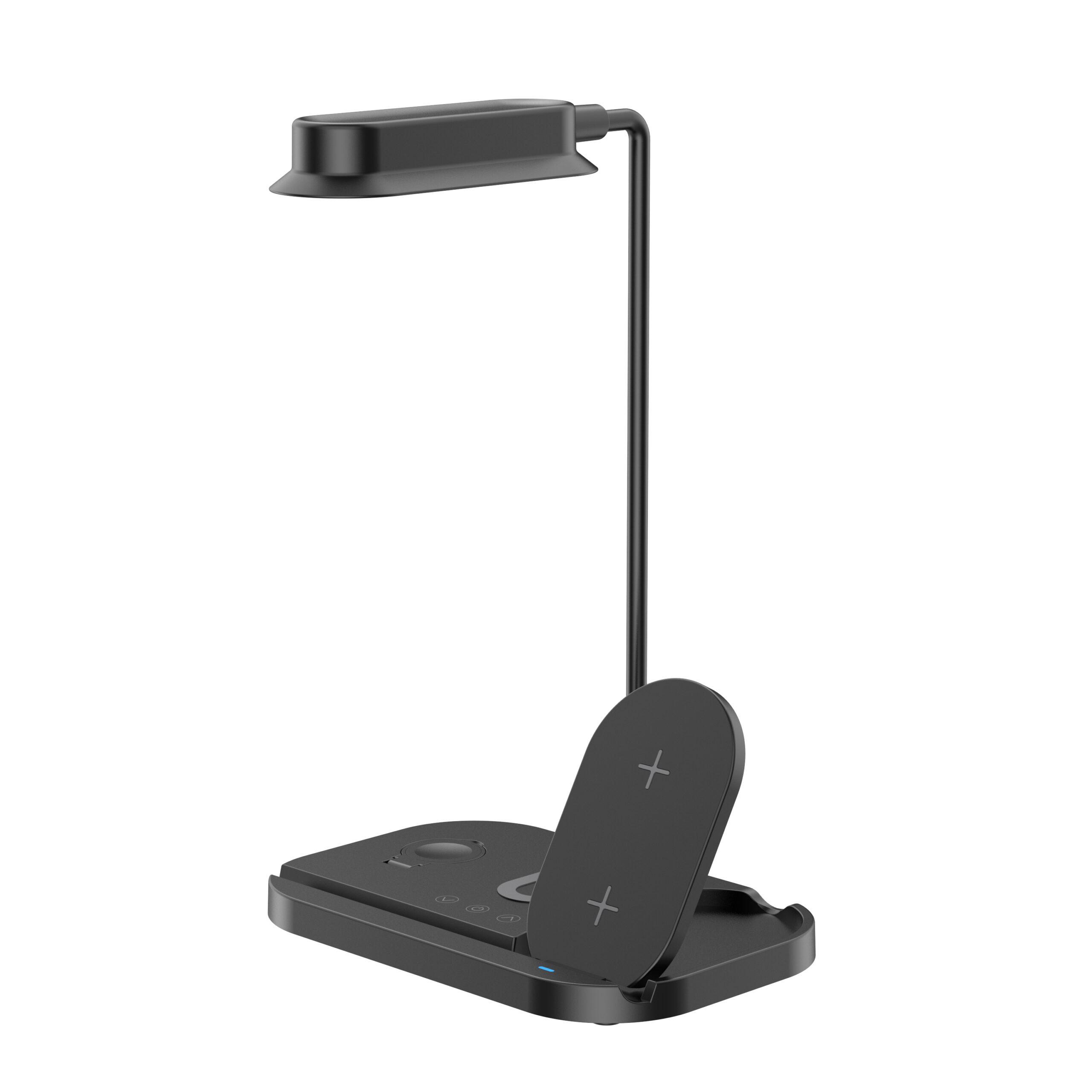 LED-Tischlampe mit Dimmer und kabellosem Ladegerät für Smartphones (4-in-1)
