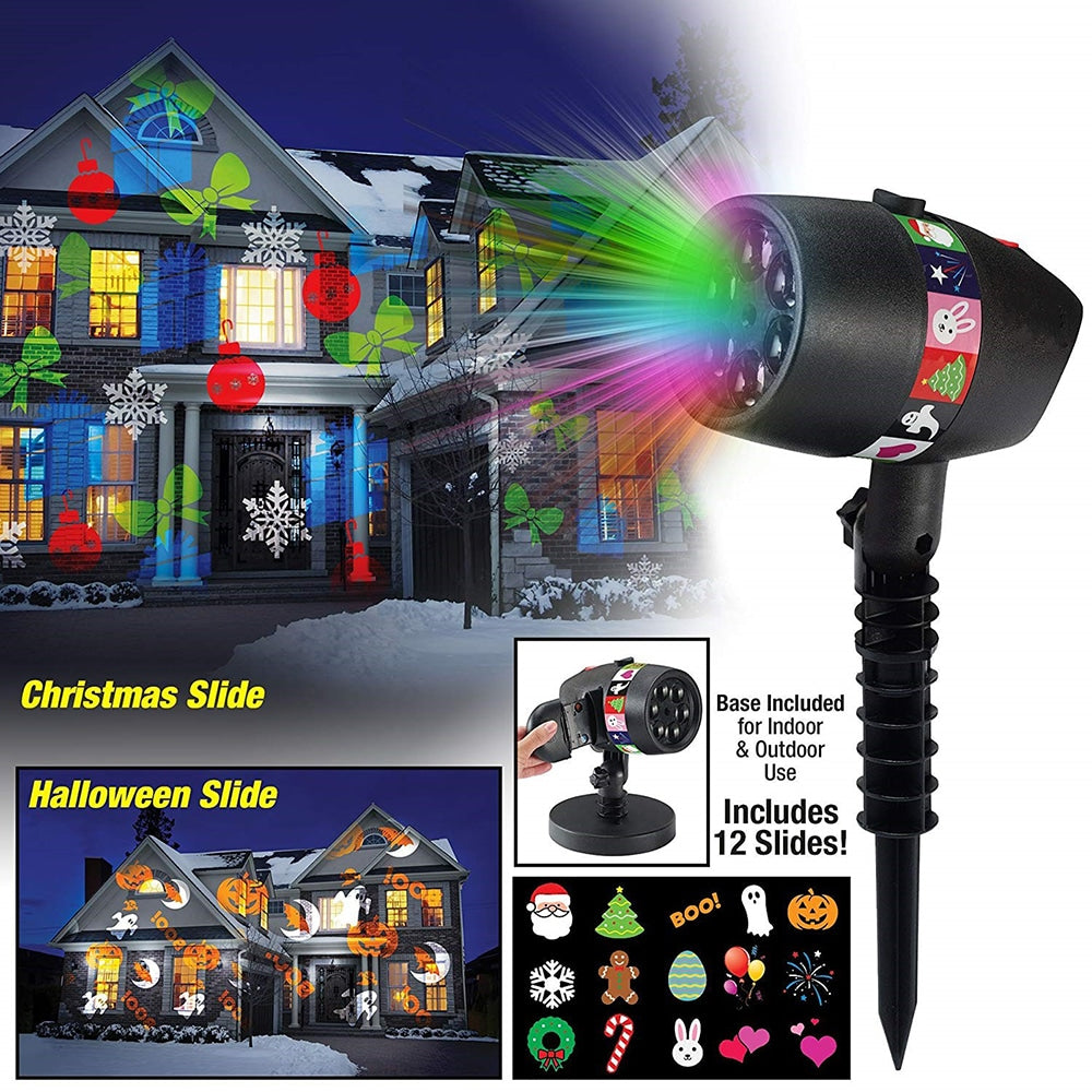 LED-Außenprojektor - Magic Light - mit 12 wunderschönen Motiven