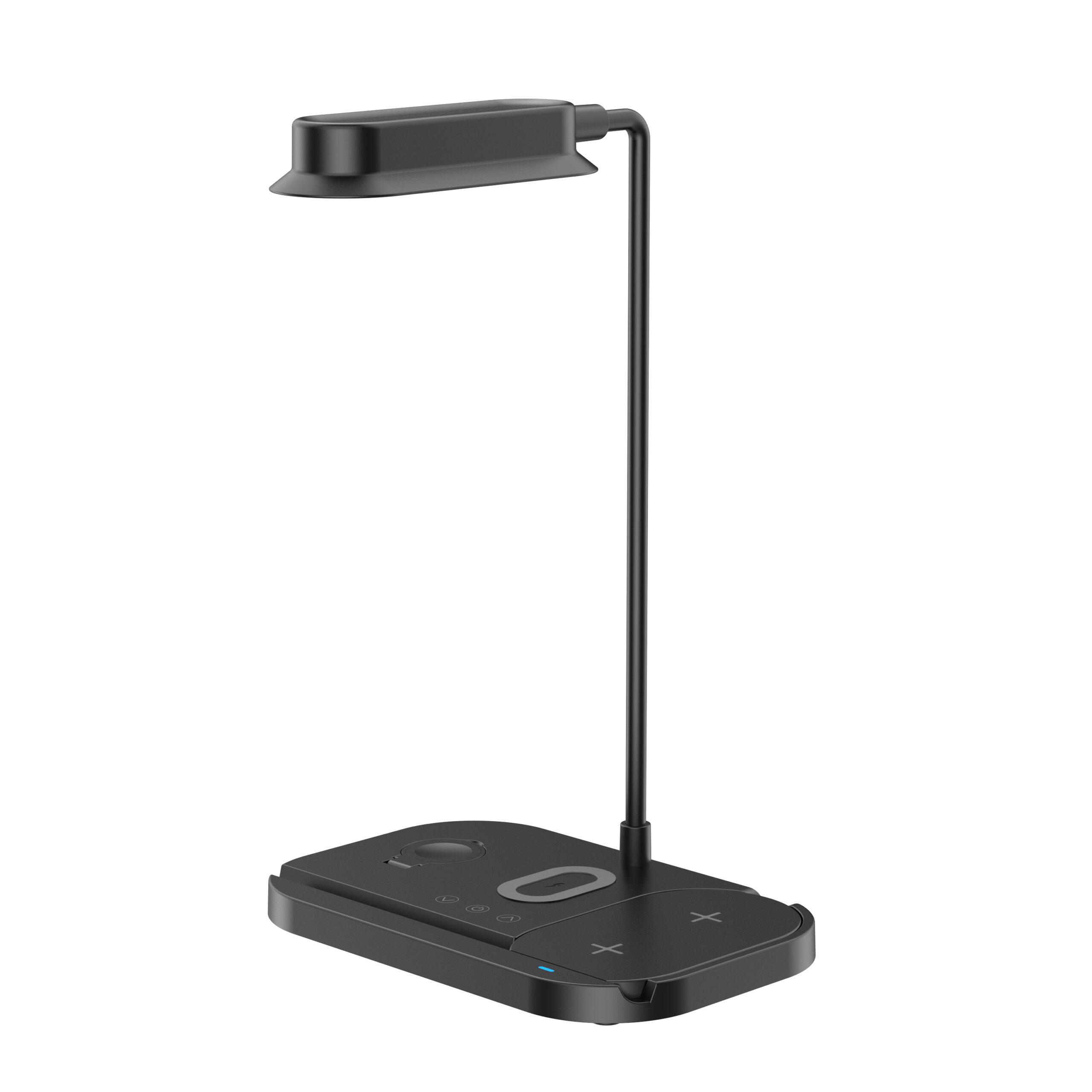 LED-Tischlampe mit Dimmer und kabellosem Ladegerät für Smartphones (4-in-1)