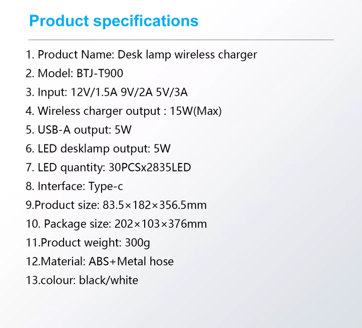 LED-Tischleuchte mit Dimmer &amp; kabellosem Ladegerät für Smartphones (3-in-1)
