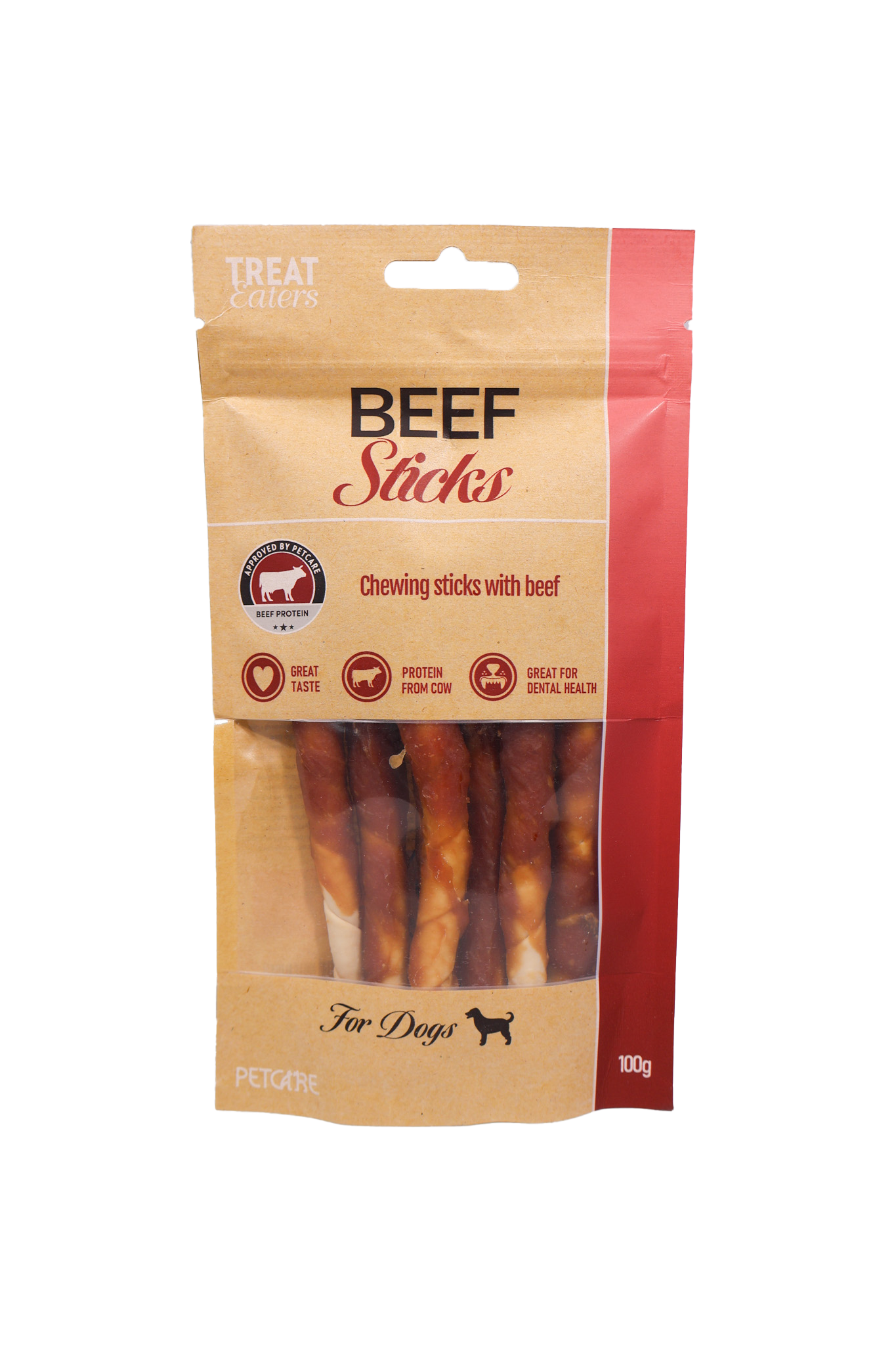 Treat Eaters – Geschmackvolle Kaustangen mit Rindfleisch für Hunde 100 g