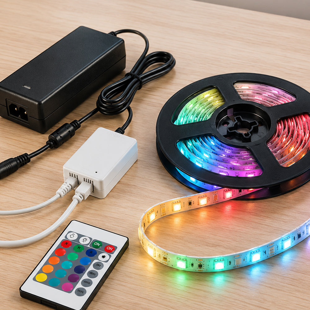 LED Leiste Lichterkette 5 Meter mit Fernbedienung