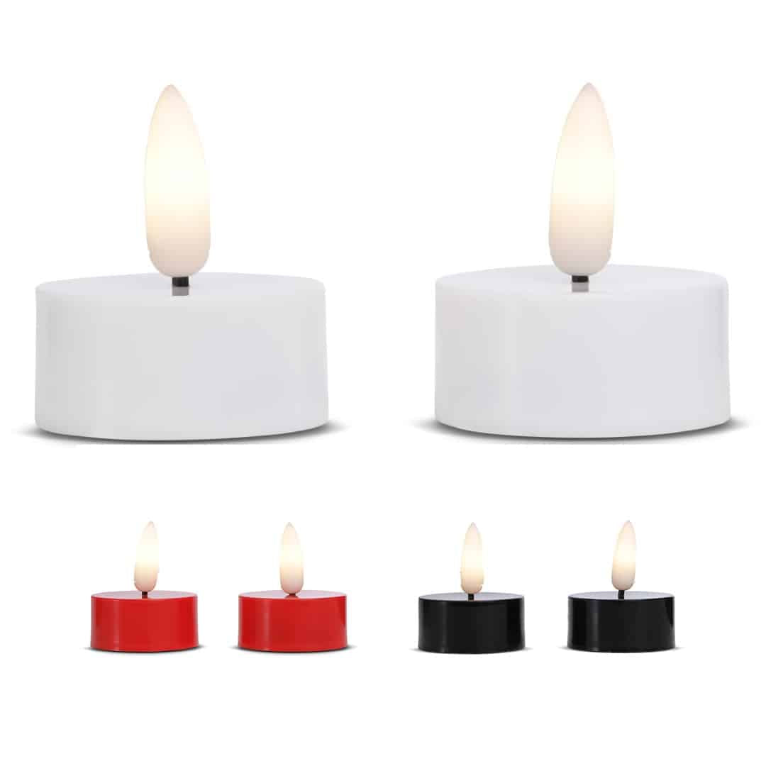 LED-Teelicht aus Kunststoff mit realistischer bewegender Flamme 3
