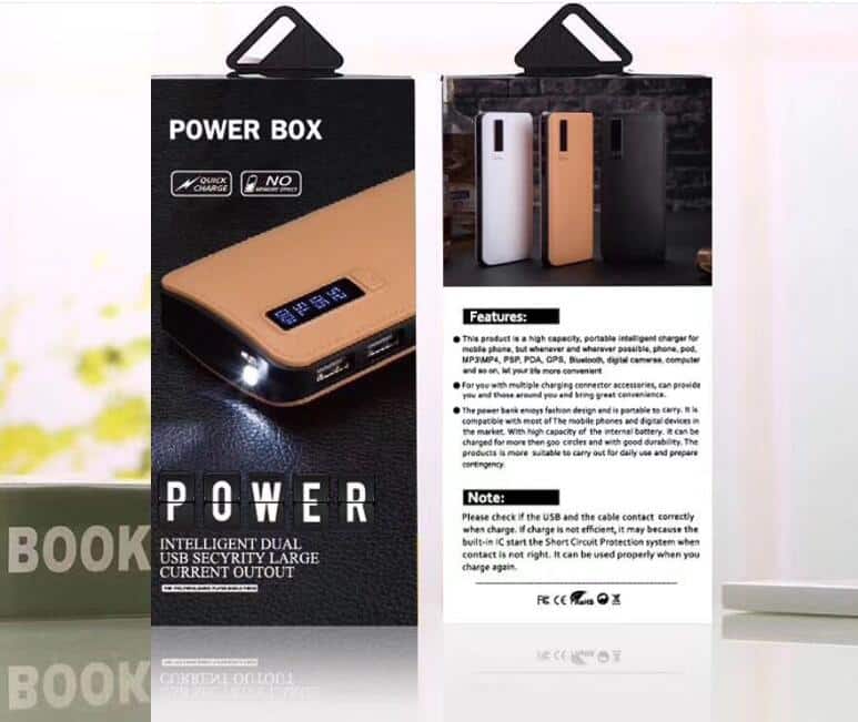 Powerbank 10.000 mAh Leder-Optik