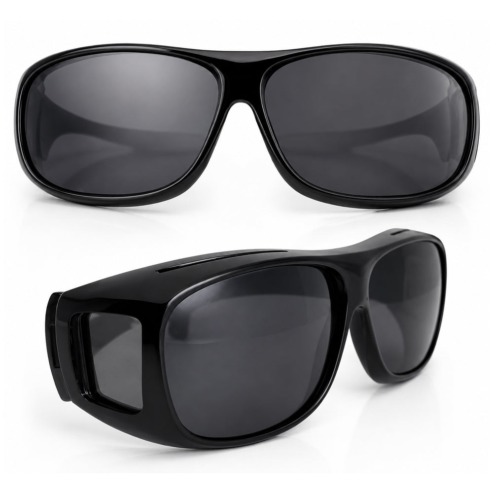 HD-Vision Brille - 2 Stk Tag + Nacht polarisierte Brille (perfekt als Auto-, Sport-, Nachtfahr- &amp; UV-Sonnenbrille)
